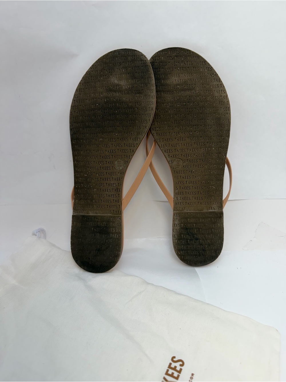 TKEES Foundations Matte Flip Flop in Nude Beach cream pink sandal leather - Picture 3 of 5